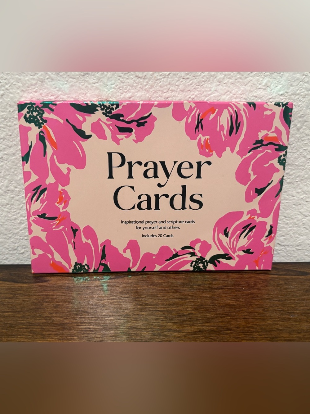 Set of 20 Prayer Cards – Pink Floral Pattern